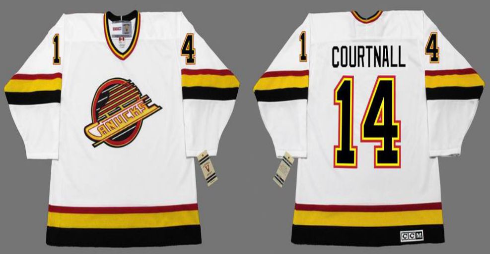 2019 Men Vancouver Canucks 14 Courtnall White CCM NHL jerseys